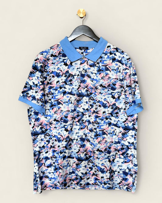 EDEN PARK - POLO HOMME IMPRIME BLEU T.XL