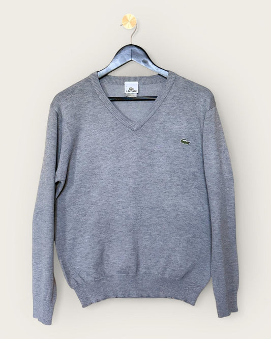 LACOSTE - PULL HOMME COL V GRIS T.XXL