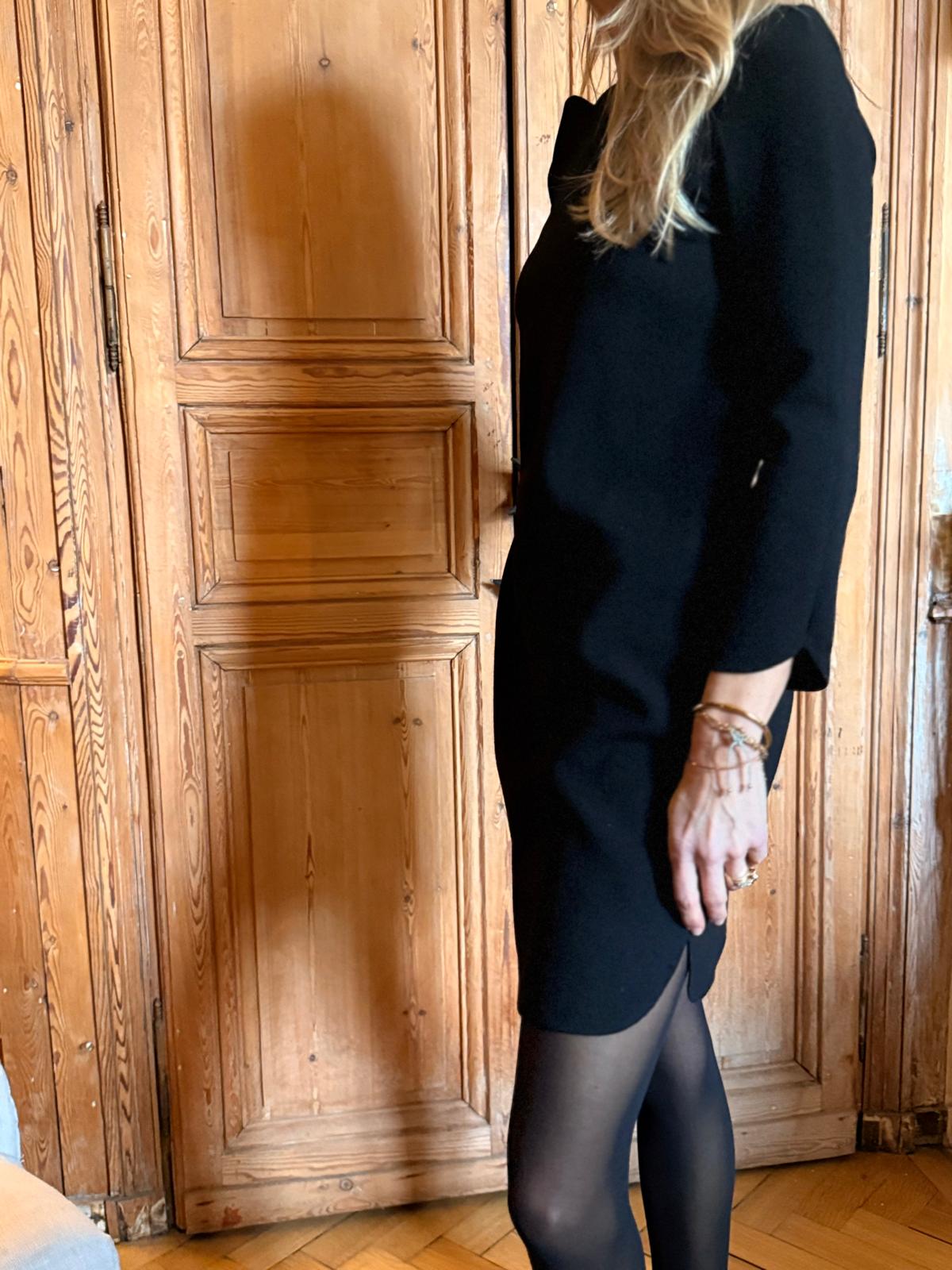 CLAUDIE PIERLOT - ROBE HIVER NOIRE T.36