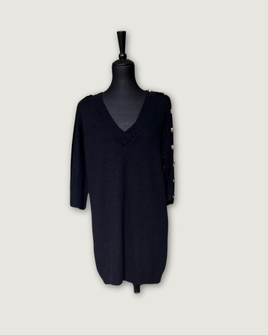 CLAUDIE PIERLOT - ROBE LAINE NOIRE T.S/M