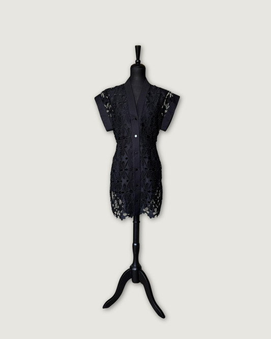 SANDRO - ROBE NOIRE BRODEE T.38