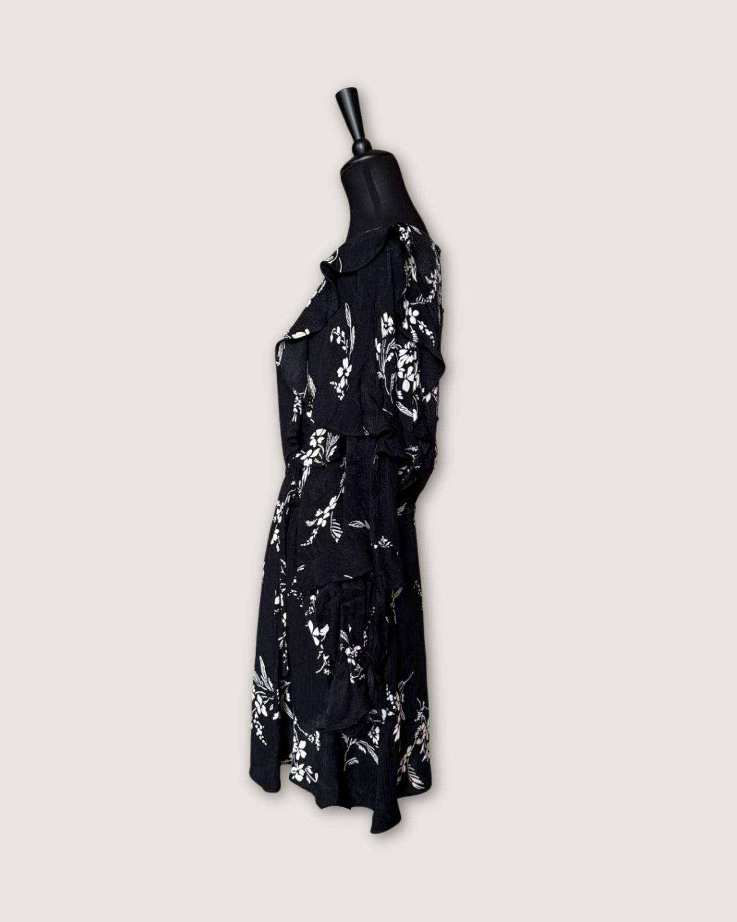 SEZANE - ROBE LILA JACQUARD NOIR/BLANC T.38