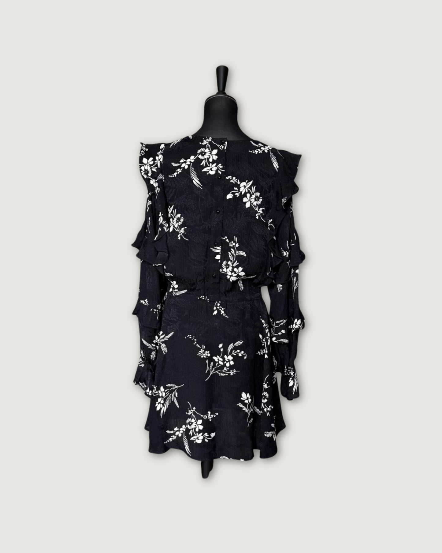 SEZANE - ROBE LILA JACQUARD NOIR/BLANC T.38