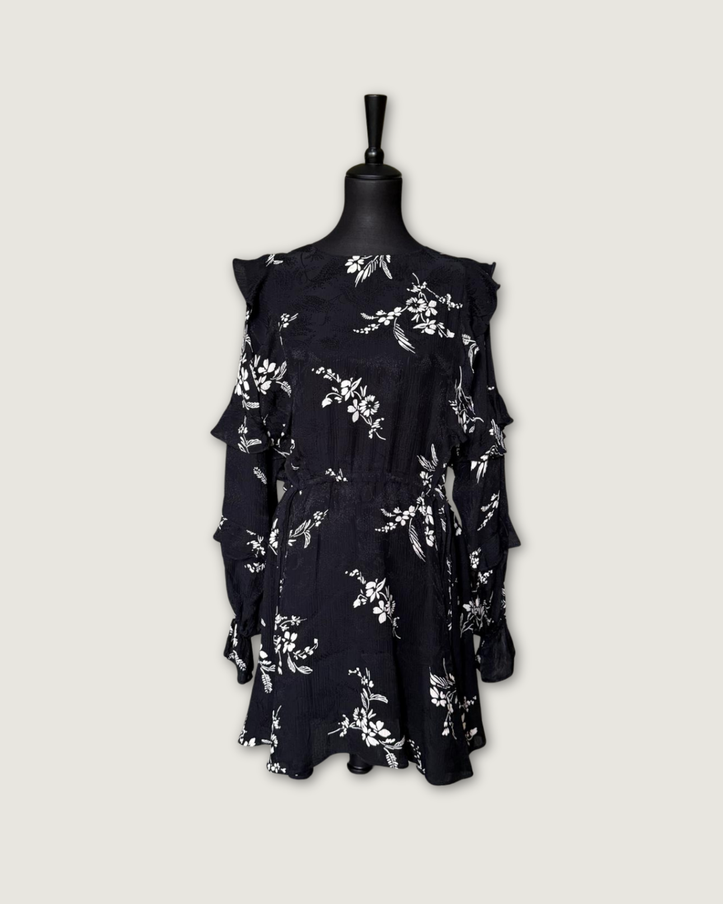 SEZANE - ROBE LILA JACQUARD NOIR/BLANC T.38