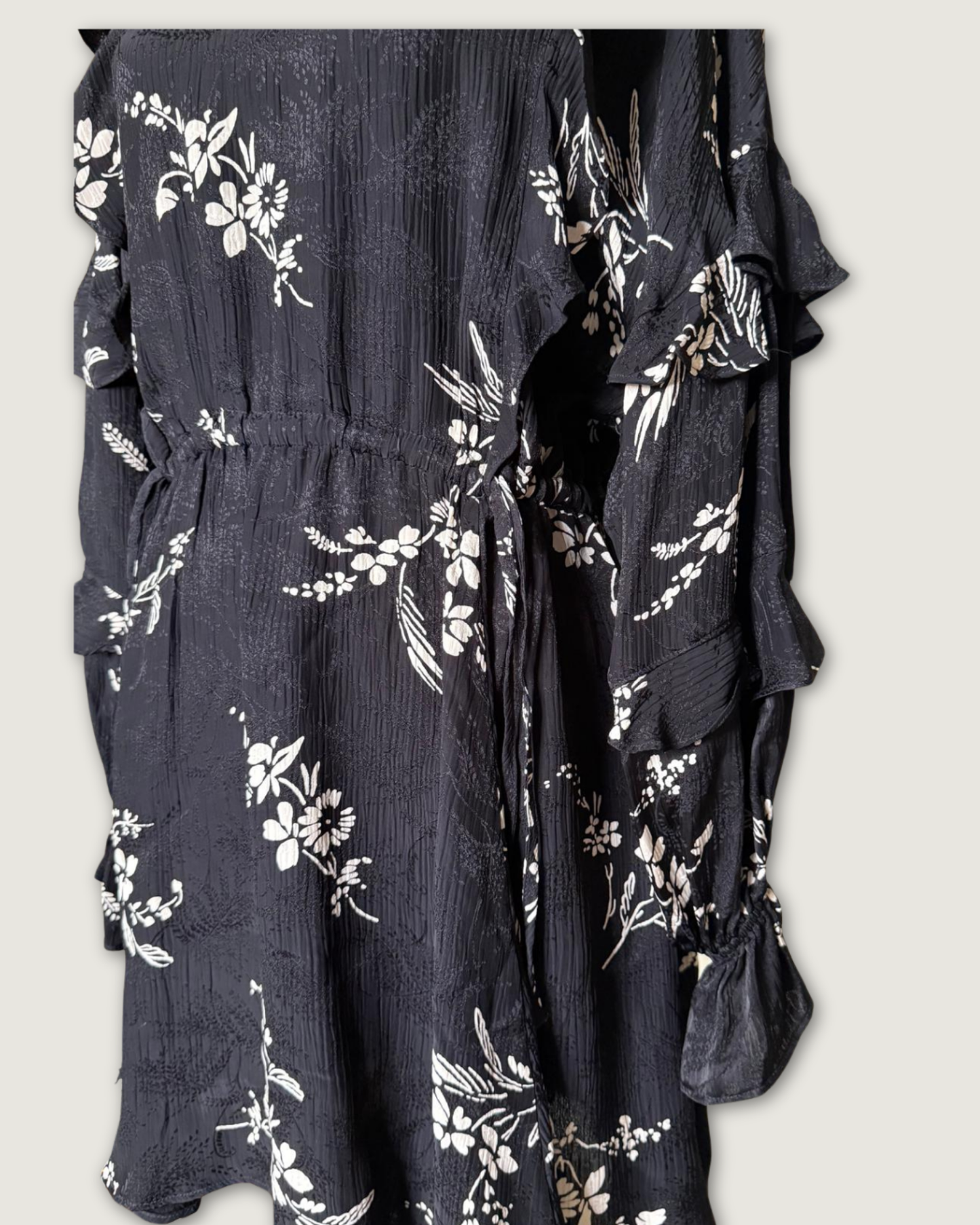 SEZANE - ROBE LILA JACQUARD NOIR/BLANC T.38