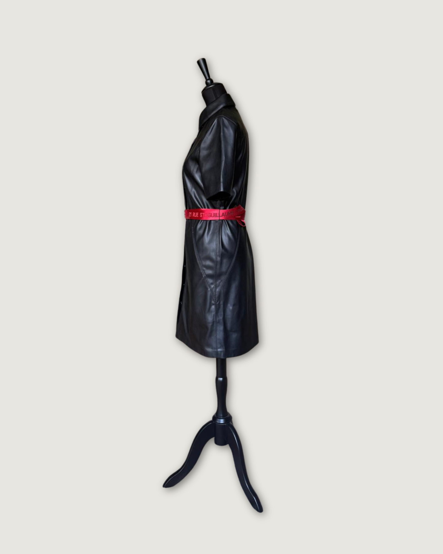 KARL LAGARFIELD - ROBE SIMILI CUIR NOIRE T.36