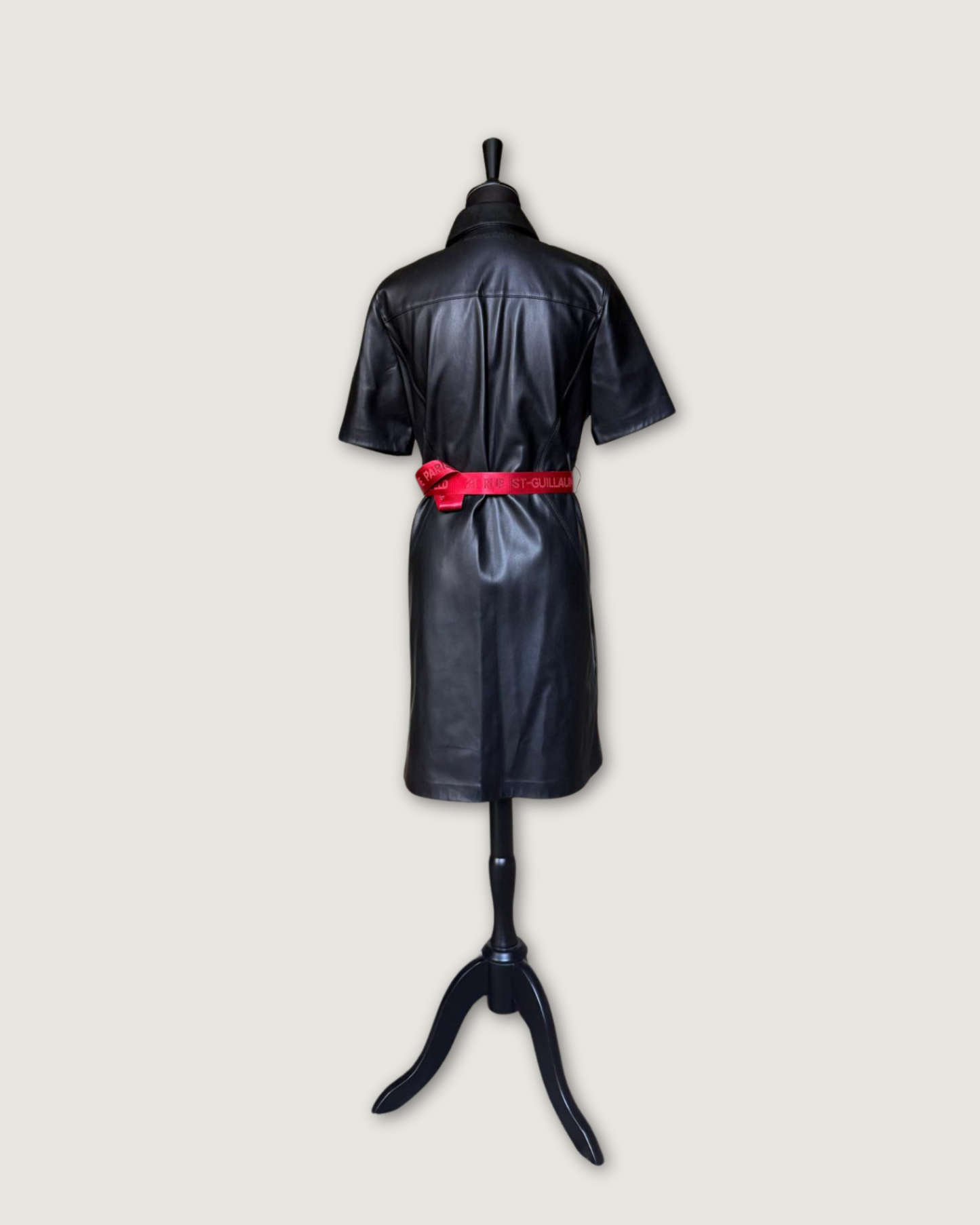 KARL LAGARFIELD - ROBE SIMILI CUIR NOIRE T.36
