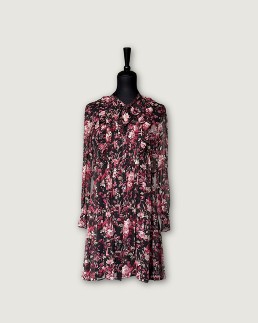 THE KOOPLES - ROBE SOIE IMPRIMEE FLEURS T.S