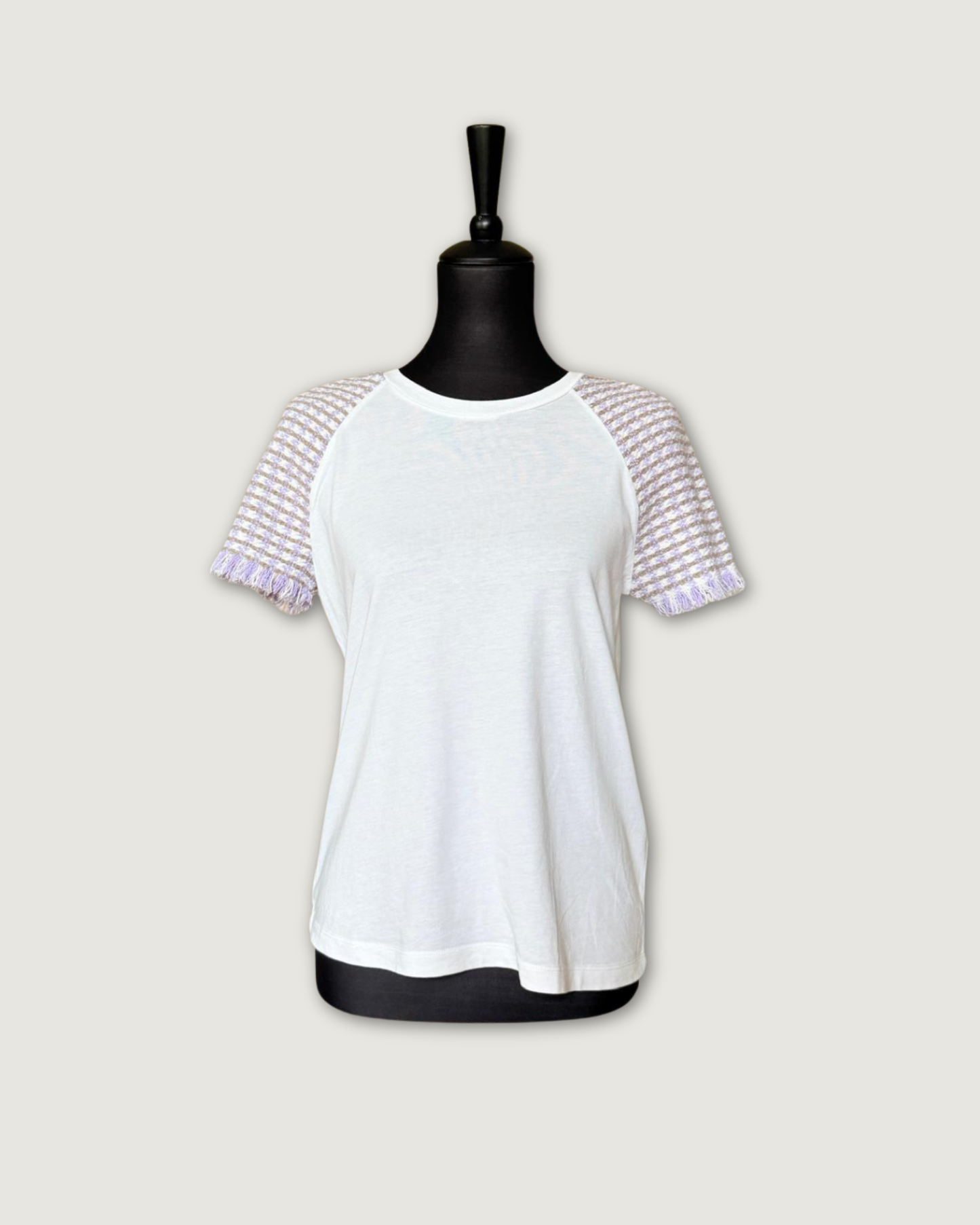 MAJE - T-SHIRT MANCHES TWEED T.2