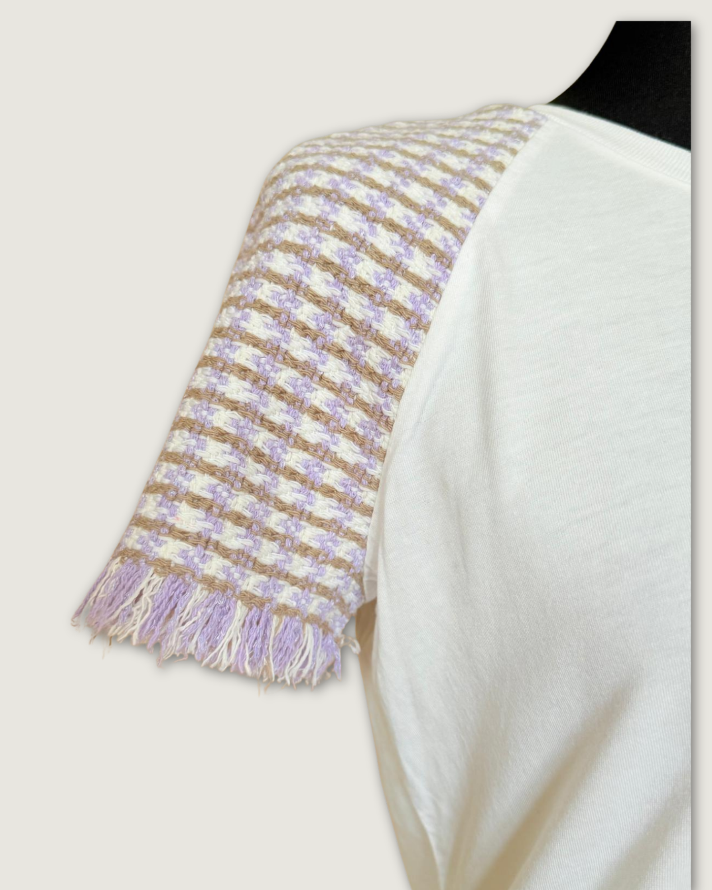 MAJE - T-SHIRT MANCHES TWEED T.2